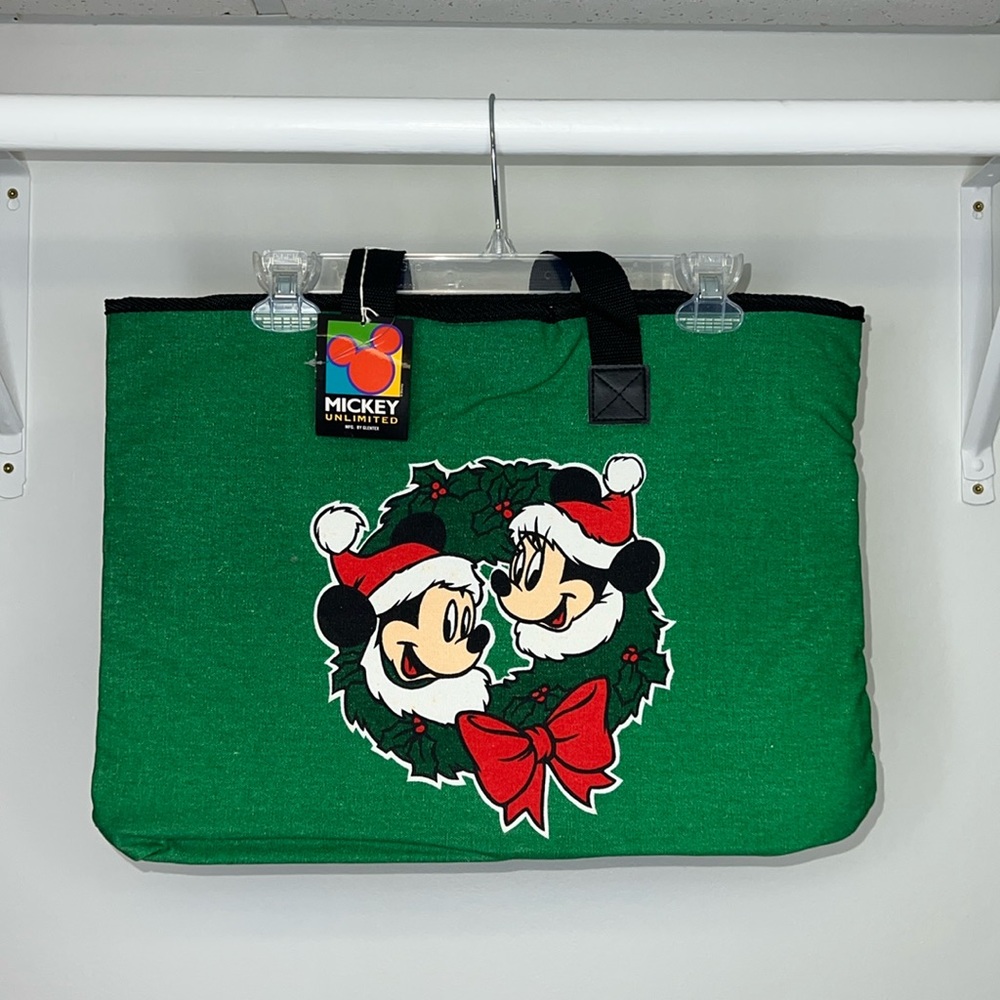 NWT‎ Mickey Unlimited Holiday Disney Green Tote Bag- OS